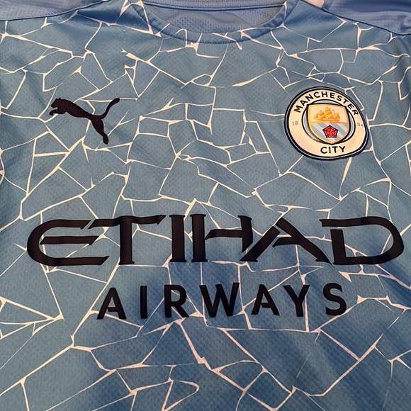 manchester city long sleeve de bruyne football soccer jersey (home 2020/21) - Picture 2 of 5